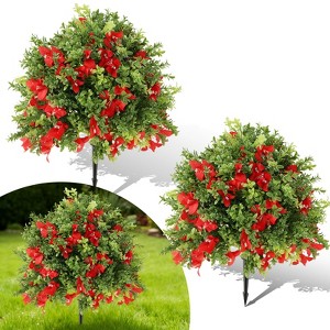 2pcs Artificial Trees Indoor, 2FT Artificial Planter Artificial Plants for Home Office Christmas Decor - 1 of 4