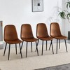 Set of 4 Suede Backrest Dining Chairs for minimalist and Scandinavian style homes, 15.5*16.3*34.5in - 3 of 4