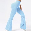 BABYYER Women Ribbed Flare Leggings, High Waist Stretchy Yoga Pants, Lightweight Workout Fitness Trousers - 3 of 4
