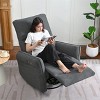 TiramisuBest 360° Swivel Rocking Recliner Chair, Modern Nursery Glider with Side Pocket, Small Recliner for Bedroom & Living, Black - 3 of 4