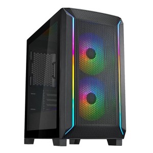 SilverStone Technology FARA 312Z High Airflow Micro-ATX Gaming Chassis with Included ARGB Fans and Light Strips, SST-FA312Z-BG - 1 of 4