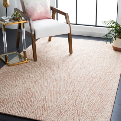 Ivory and Brown 4' x 6' Hand-Tufted Wool Abstract Area Rug