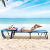 Gymax 1PC/2PCS Beach Chaise Lounge Chair Face Down Tanning Chair 5 Adjustable Positions Portable Sunbathing Recliner Blue & Green/Navy/Beige/Pink/Blue - 3 of 4