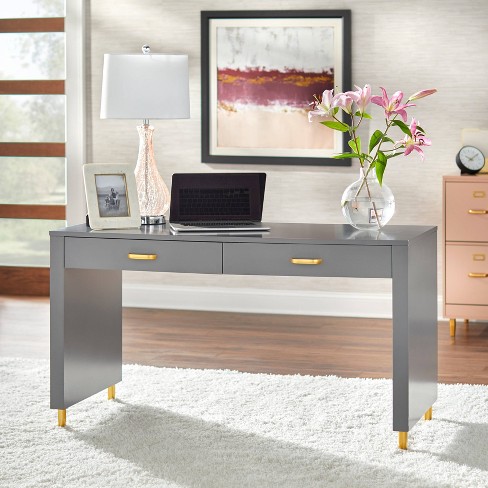 Grey deals gold desk