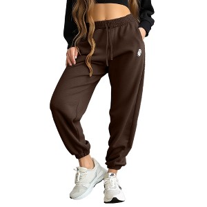 Dalix Ghost Embroidered Fleece Jogger Cuff Sweatpant Sweats Soft Warm Cute Womens - 1 of 4