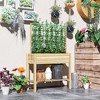 Outsunny Wooden Raised Planter Box with Trellis, Raised Flower Bed with Storage Shelf, Outdoor Garden Planter for Vegetables, Flowers, Herbs - 2 of 4