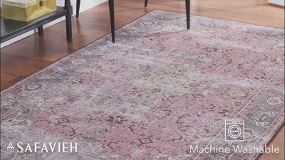 Easy-Care Tucson 4' x 6' Pink/Beige Washable Rectangular Rug