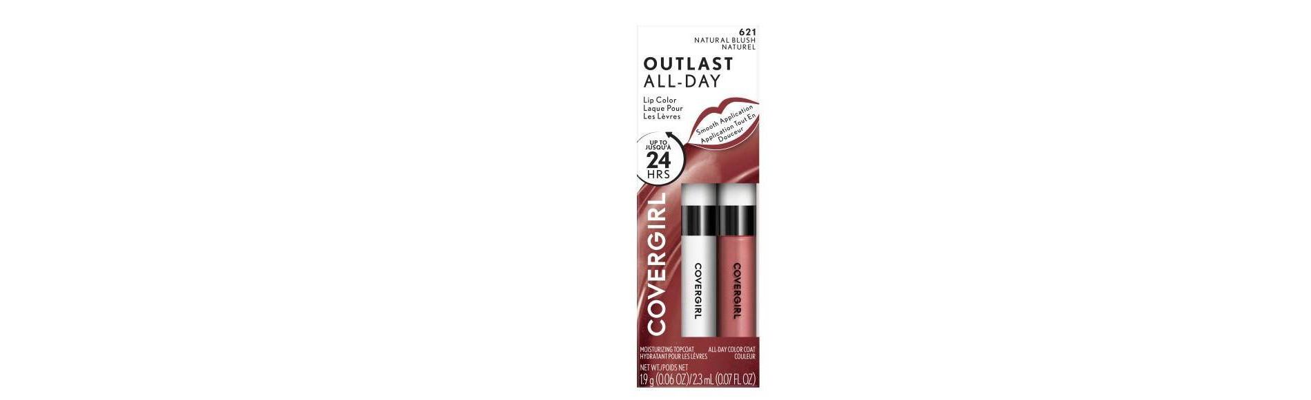 COVERGIRL Outlast All-Day Lip Color with Topcoat - Natural Blush 621 -  0.07 fl oz
