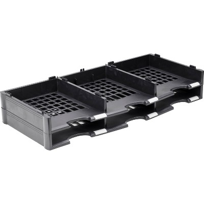 Storex Modular 6-Compartment Literature Organizer Add-on Unit - Black