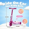 SeaCamel  2-in-1 Kids Scooter with Music, 3-Wheel Balance Bike with PU Wheels for Ages 3-6 Years,Pink - 2 of 4
