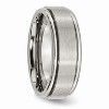Black Bow Jewelry Titanium Ridged Edge 8mm Dual Finish Band - 4 of 4