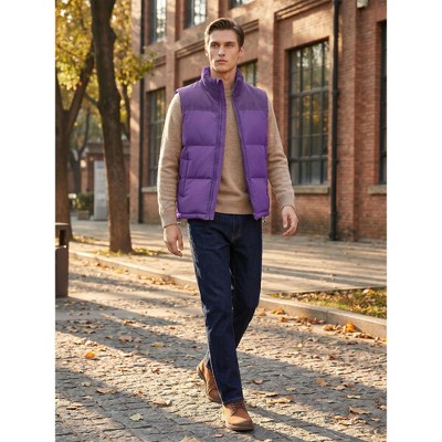 Мужские куртки INSPIRE CHIC Men's Outerwear Sleeveless Winter Puffer Jacket Vest Medium Purple — фото 5