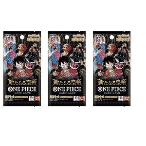 BANDAI Bandai One Piece Card Game OP-09 The New Emperor Booster Pack (Japanese) - 3 Packs - 18 Cards - 1 of 3