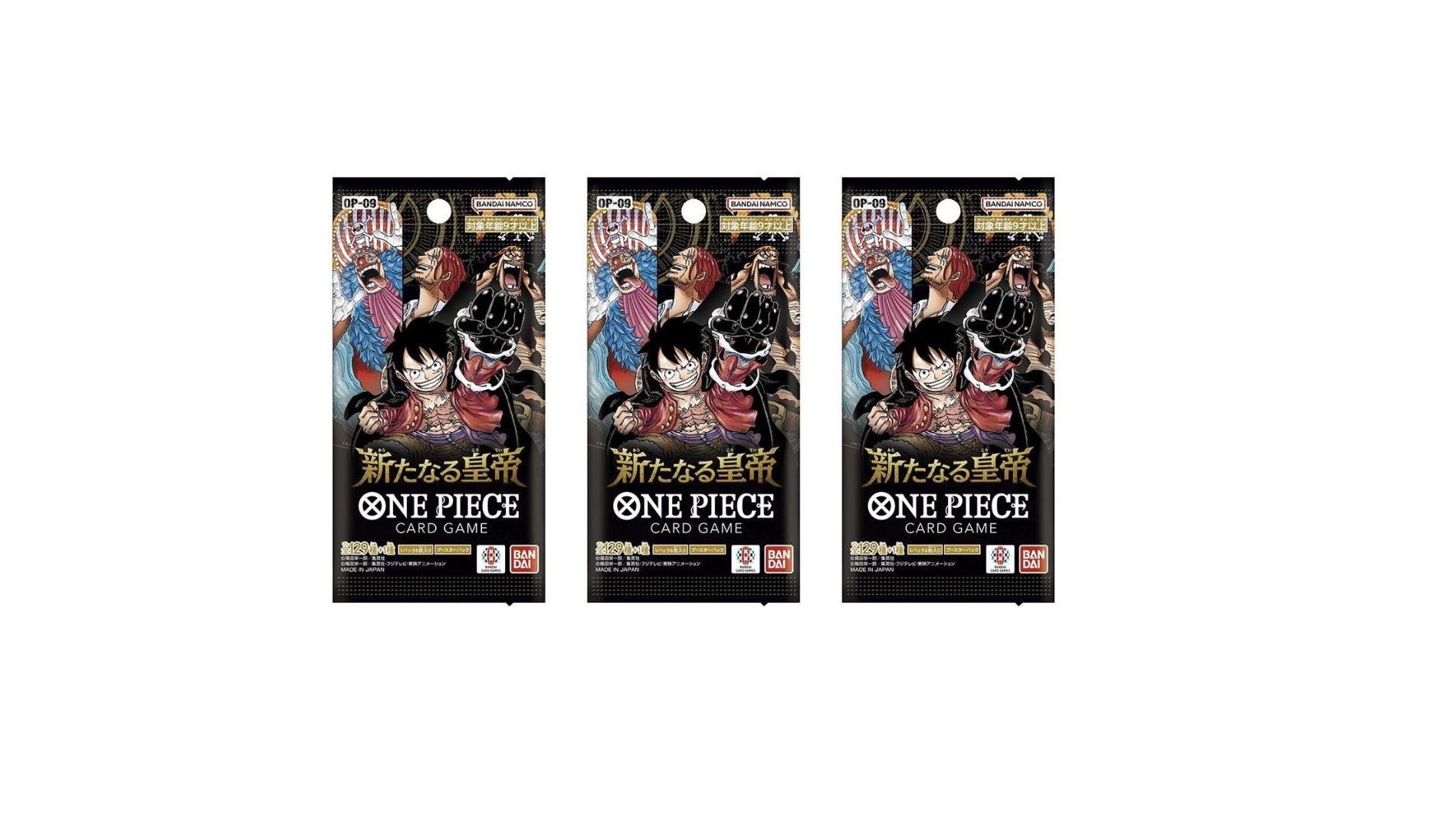BANDAI Bandai One Piece Card Game OP-09 The New Emperor Booster Pack (Japanese) - 3 Packs - 18 Cards