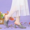 Perphy Pointed Toe Slip on Chunky Heels Houndstooth Slide Mules for Women - 2 of 4