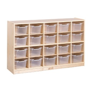 ECR4Kids 20 Cubby Mobile Tray Storage Cabinet, 4x5, Classroom Furniture - 1 of 4