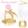 50 Pcs Clear Individual Cupcake Boxes 3.5 Inch with Inserts and Ribbon, Single Cake Storage Holders - 2 of 4