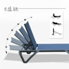 VisioGear 2pcs Outdoor Lounge Chair, Patio Chaise Lounge with 5 Position Adjustable Backrest & Wheels, Navy Blue, 64.41"*53.38"*34.25" - 2 of 4