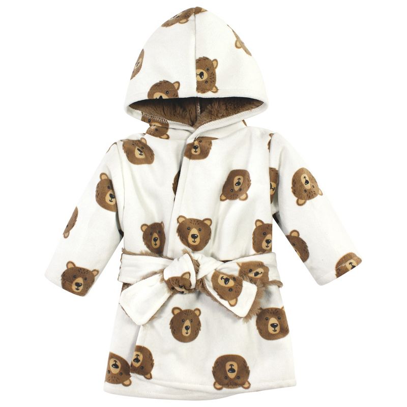 Hudson Baby Mink with Faux Fur Lining Pool and Beach Robe Cover-ups, Brown Bear, 1 of 3