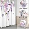 LunaLulinlk Purple Butterfly with Floral Shower Curtain - 2 of 4