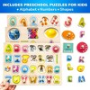 QUOKKA Wooden Puzzle Set with Rack for Toddlers 1 2 3 - Learning Alphabet, Numbers and Animals Toy Puzzles for Toddlers - 8XSET | 6XET - 2 of 4