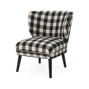 Laurier Modern Farmhouse Accent Chair Black Checkerboard - Christopher Knight Home