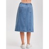 INSPIRE CHIC Women's Denim Elastic Back High Waist Casual Knee Length A Line Jean Skirts - 4 of 4