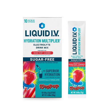 Liquid I.V. Cherry Ring Pop Sugar Free Hydration Multiplier Sports Drink - 10ct: Powdered, Non-Caffeinated