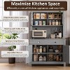 Freestanding Kitchen Pantry Cabinet with Drawers and Hutch, Adjustable Shelves and Microwave Stand, 63-Inch Tall Storage Unit for Dining Rooms - 4 of 4