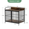 Heavy Duty Dog House with 360° Wheels – Furniture Style Dog Crate for Medium Dogs with Feeder - 3 of 4