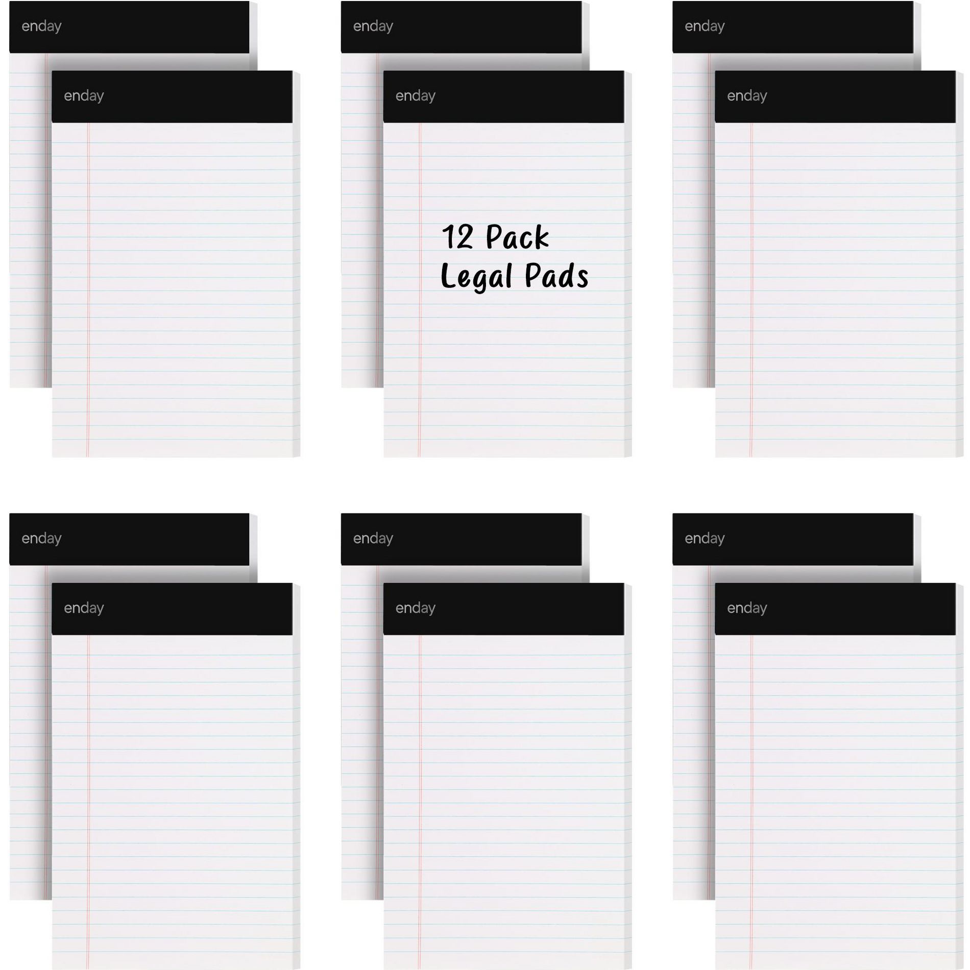 Enday White Legal Pads 5 X 8 50 Ct, 12 Pack