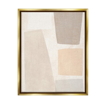 Stupell Industries Geometric Abstract Collage Blocked Neutral Brown Shapes