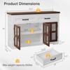 Buenhomino Buffet Cabinet with Storage, Farmhouse Sideboard Buffet with 2 Drawers and 3 Doors, Coffee Bar Cabinet for Kitchen, White and Walnut - 3 of 4