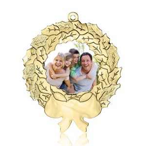 Gloria Duchin Gold Metal Holly Wreath Photo Tree Ornament - 1 of 1