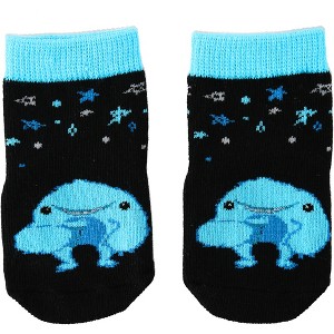 Pavilion Gift Company - Blue Snack Monster - 0-12 Month Non-slip Baby Socks - Socks - 1 of 4