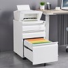 INFURNIC Decorative Storage Cabinets 3-Drawer Mobile Filing Cabinet with Lock and Casters for Office, White, 17.71"*15.35"*23.62" - 3 of 4