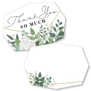 Big Dot of Happiness Boho Botanical - Shaped Thank You Cards - Greenery Party Thank You Note Cards with Envelopes - Set of 12 - 1 of 4