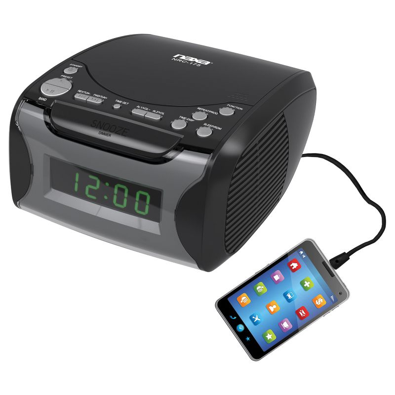 Naxa® Digital Alarm Clock Radio and CD Player, 4 of 5