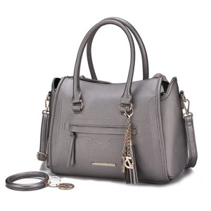 MKF Collection Valeria Vegan Leather Women's Satchel Bag with Keyring by Mia K - 1 of 4
