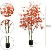 2pcs Soft PVC High-End Realistic Fake Maple Tree, Artificial Red Maple Tree, Chinese Style Home Decoration, Indoor Decorative Trees, Large Size - 2 of 4