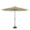 11' x 11' Calypso II Market Patio Umbrella with Solar LED Strip Lights Champagne/Taupe - Island Umbrella: Outdoor, Wind Vent, Crank Tilt - 2 of 4