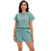 ATHLECHIC Women's Summer Outfits Short Sleeve Tops and Short Pants Sweatsuit Set 2 Pcs - 2 of 4