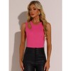 INSPIRE CHIC Women's Slim Fit Gilding Shiny Ribbed Tank Tops Bodysuit - 4 of 4
