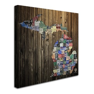 Trademark Fine Art - Design Turnpike Michigan Counties License Plate Matted Framed Art - 1 of 3
