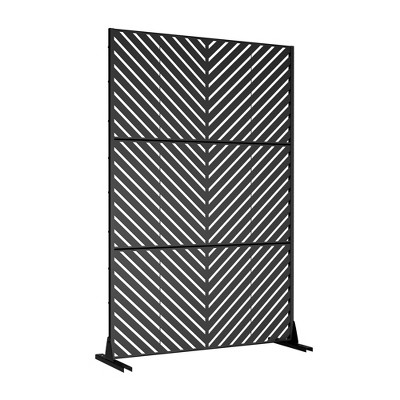 Wooakway 72"H 47"W 16"D Metal Outdoor Privacy Screen Freestanding Patio Decorative Screens