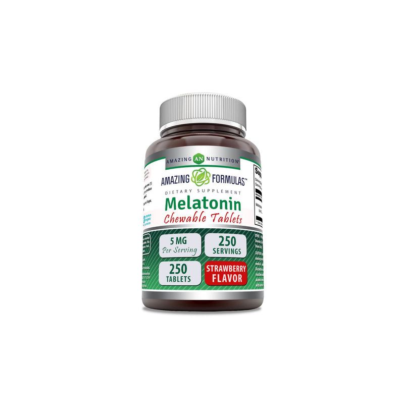 Amazing Formulas Melatonin 5 mg Strawberry Flavor 250 Tablets, 1 of 2