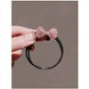 Wikineon 2PCS Exquisite Temperament Water Diamond Butterfly Bow Hair Ropes with Shiny Crystals, Elegant Design for Daily Wear & Special Occasions - 2 of 4