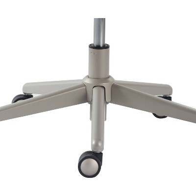 Gray High Back Leather and Fabric Executive Swivel Chair