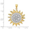 Black Bow Jewelry 14k Yellow Gold & White Rhodium 27mm Filigree Sun Pendant - 3 of 4
