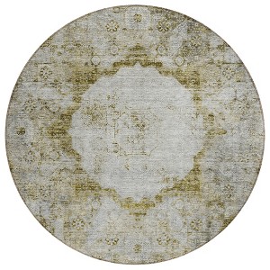 Taupe Brown And Gray Oriental Washable Indoor Outdoor Area Rug - 1 of 4